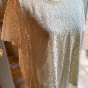 DKMYC lacy top with smooth cami underneath